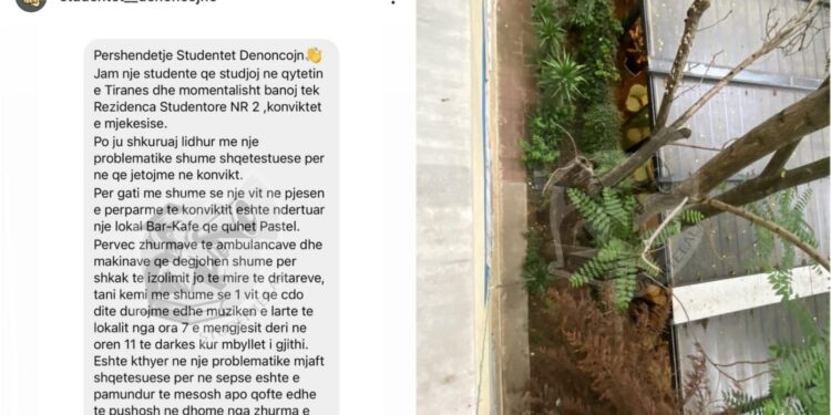 Denocimi: Studentët e akomoduar në godinat e RSU nr.2 shqetësohen nga zhurmat e larta të bisneseve ngjitur me godinat e konvikteve