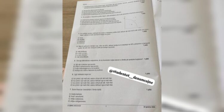 Dështimi i sistemit: Publikohen tezat e provimit me zgjedhje 15 minuta pas nisjes së provimit