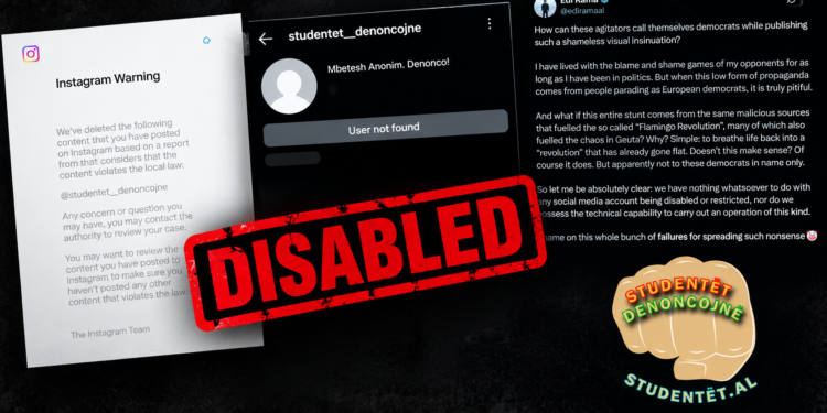 Qeveria Shqiptare mbyll faqen më të madhe të studentëve në Instagram “Studentët Denoncojnë”